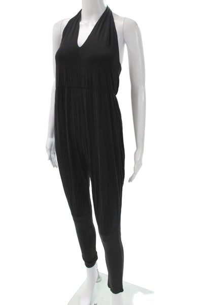 Rory Beca Womens Black Halter Tie Sleeveless Rayon Jumpsuit Size S
