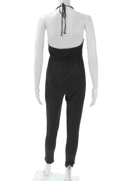 Rory Beca Womens Black Halter Tie Sleeveless Rayon Jumpsuit Size S