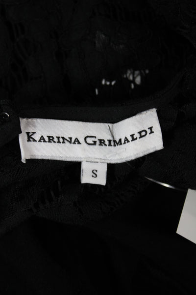 Karina Grimaldi Women Black V-Neck Sleeveless Jumpsuit 35% Cotton Size S