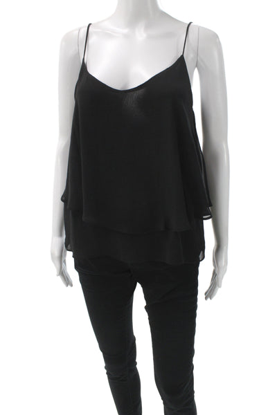 Backstage Women Black Sleeveless V-Neck Camisole 100% Polyester Summer Size XS