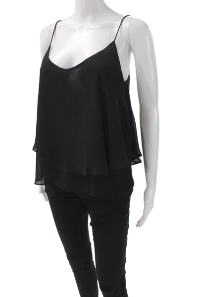 Backstage Women Black Sleeveless V-Neck Camisole 100% Polyester Summer Size XS