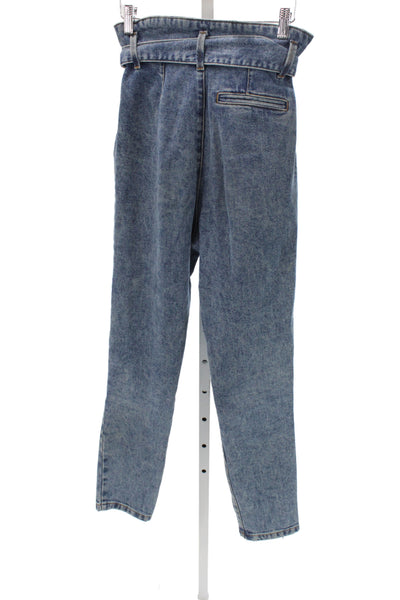 Sezane Women Paperbag Blue Cotton Mid Rise Jeans Size 34