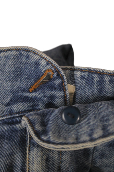 Sezane Women Paperbag Blue Cotton Mid Rise Jeans Size 34