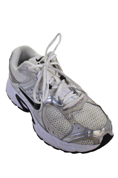 Nike Mens Mesh Textured Lace-Up Tied Sneakers Silver Size 12