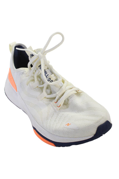 New Balance Mens Mesh Textured Lace-Up Running Sneakers Cream Size 12