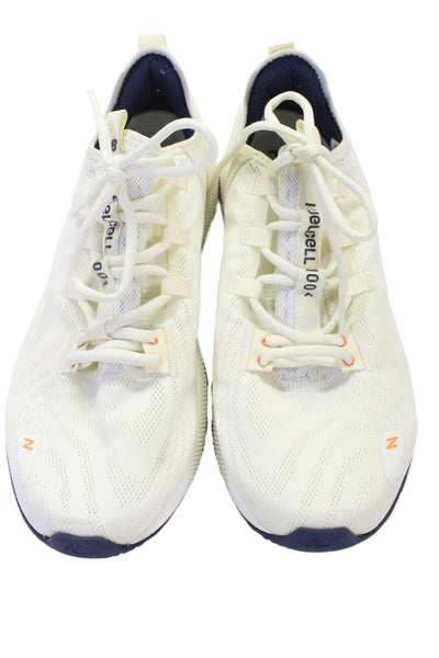 New Balance Mens Mesh Textured Lace-Up Running Sneakers Cream Size 12