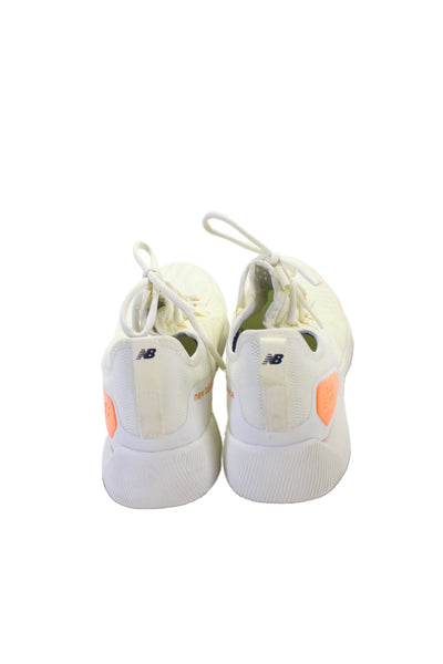 New Balance Mens Mesh Textured Lace-Up Running Sneakers Cream Size 12