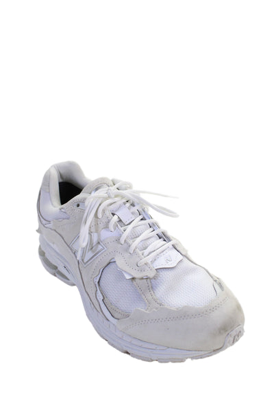 New Balance Mens Mesh Textured Lace-Up Running Sneakers White Size 12