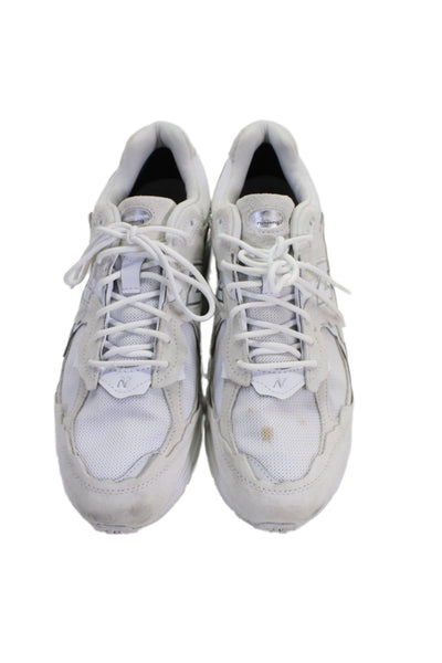 New Balance Mens Mesh Textured Lace-Up Running Sneakers White Size 12