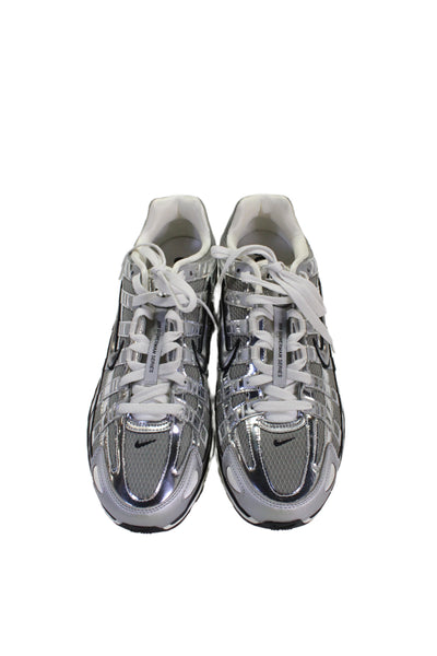Nike Mens Metallic Bowerman Series Lace-Up Sneakers Silver Size 12