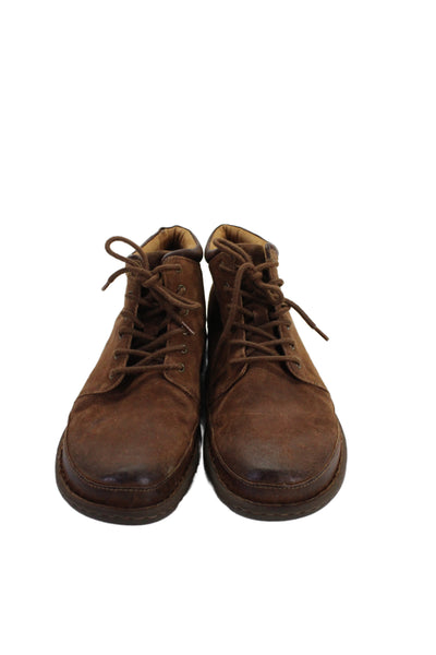Born Mens Suede lace-Up Tied Ankle Boots Brown Size 12