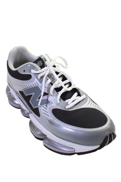 New Balance Mens Colorblock Lace-Up Tied Sneakers Black Silver Size 12