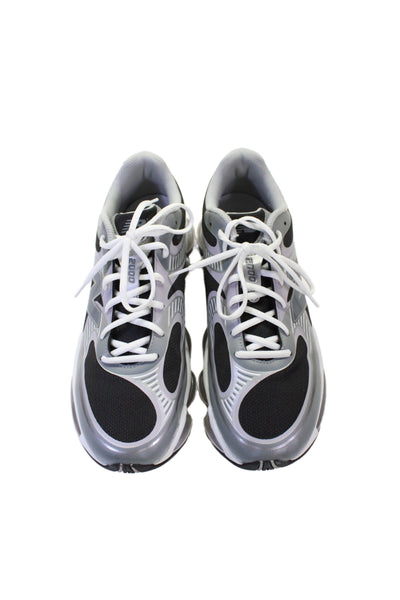 New Balance Mens Colorblock Lace-Up Tied Sneakers Black Silver Size 12