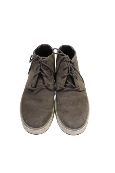 OluKai Mens Leather Fashion Sneakers Brown Size 11