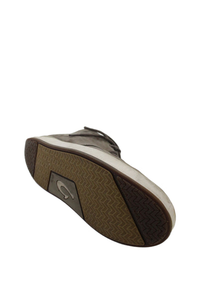 OluKai Mens Leather Fashion Sneakers Brown Size 11