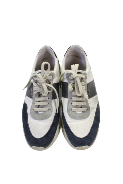 Arigato Mens Canvas Colorblock Running Sneakers Blue White Size 10.5