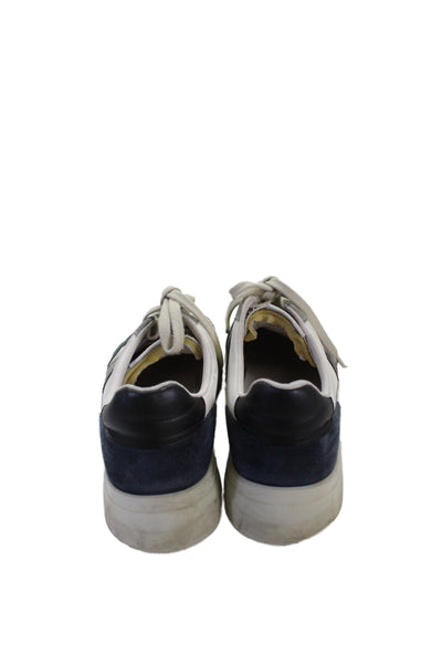 Arigato Mens Canvas Colorblock Running Sneakers Blue White Size 10.5