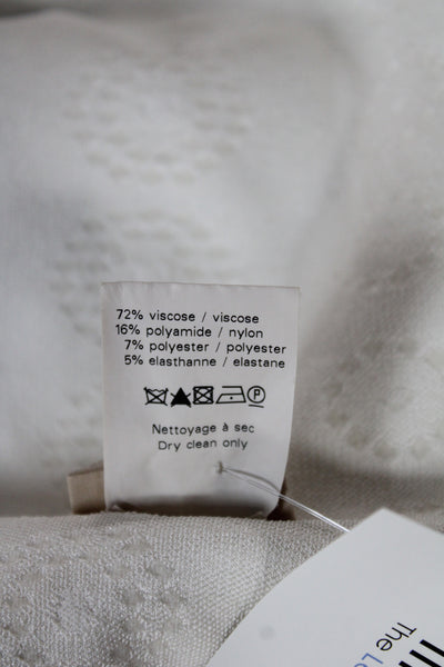 Alaia Women White Geometric Basic Jacket 3/4 Sleeve Viscose Size 38