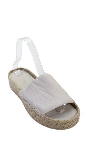 Vince Womens Jesse Platform Espadrille Slip-On Sandals White Size 7