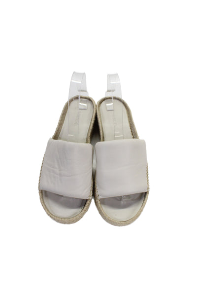Vince Womens Jesse Platform Espadrille Slip-On Sandals White Size 7