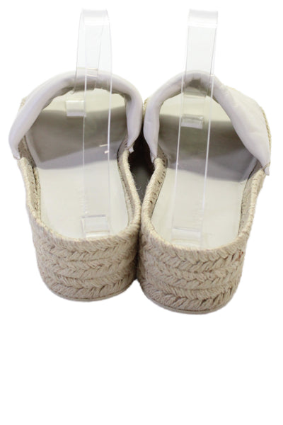 Vince Womens Jesse Platform Espadrille Slip-On Sandals White Size 7