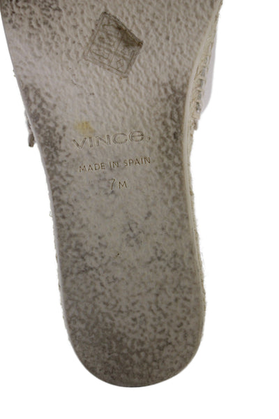 Vince Womens Jesse Platform Espadrille Slip-On Sandals White Size 7
