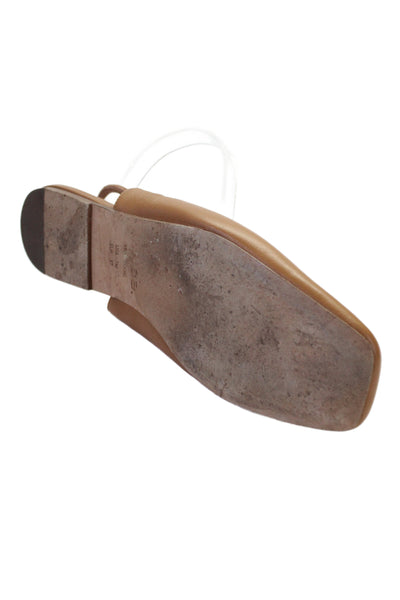Vince Womens Leather Square Toe Slingback Flats Brown Size 7