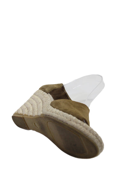Vince Womens Suede Sonora Espadrille Heel Sandals Brown Size 7