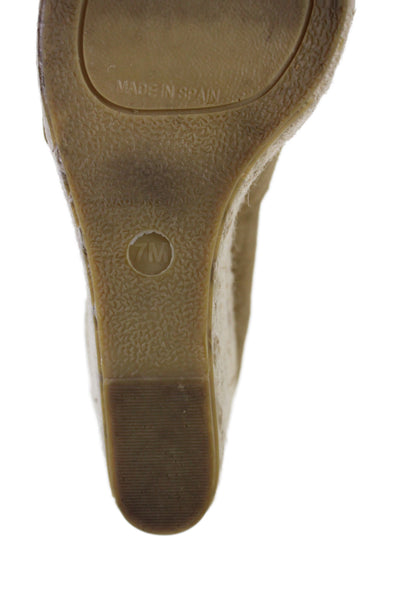 Vince Womens Suede Sonora Espadrille Heel Sandals Brown Size 7
