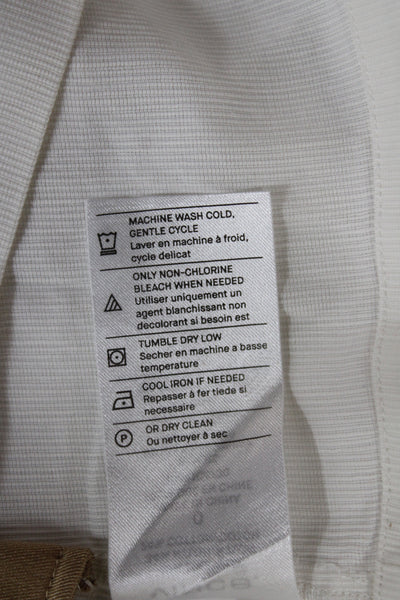 Vince Womens Shift Dress White V-Neck Long Sleeve Cotton Size 0