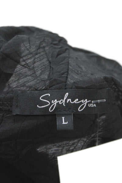 Sydney Women Tunic Cowl Neck Geometric Black 3/4 Sleeve Viscose Size L