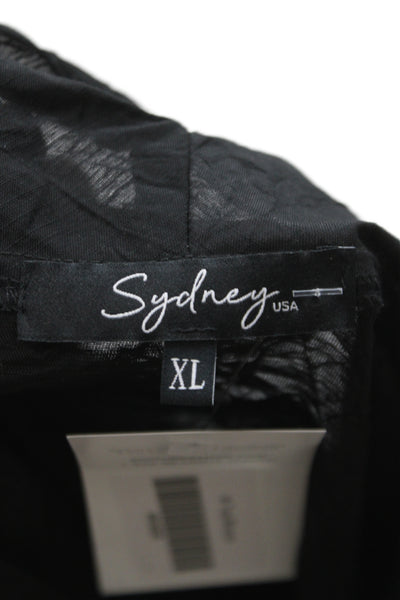 Sydney Womens Tunic Cowl Neck 3/4 Sleeve Geometric Black Viscose Size XL