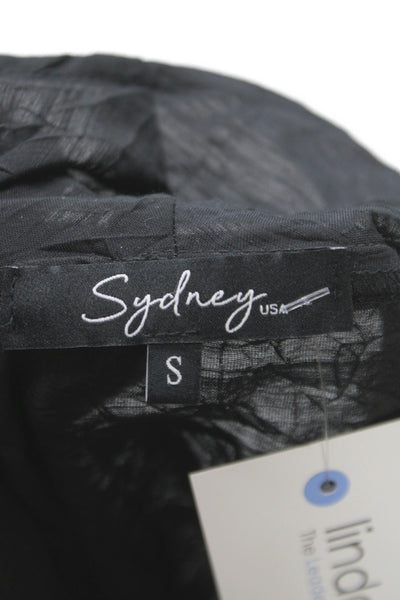 Sydney Womens Tunic Blouse Black Cowl Neck Geometric 3/4 Sleeve Viscose Size M