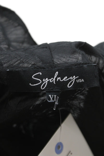 Sydney Women Tunic Blouse Black Cowl Neck 3/4 Sleeve Geometric Viscose Size XL