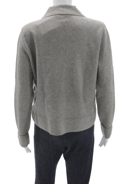 Tribal Womens Gray Collared Solid Long Sleeve Cardigan Viscose Blend Size M