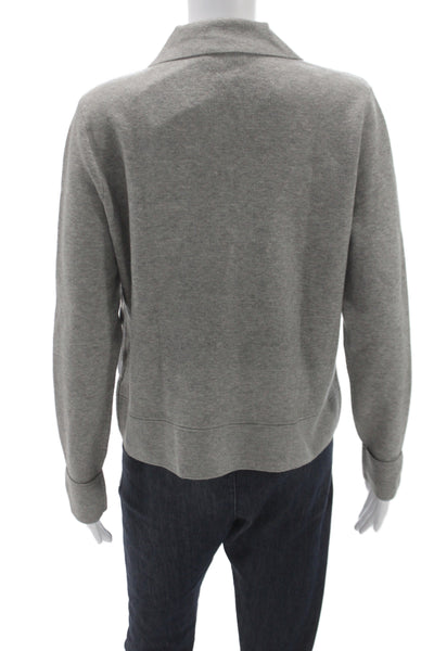 Tribal Women Cardigan Collared Gray Long Sleeve Viscose Casual Size M