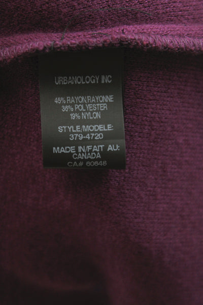 Pure Essence Women Cardigan Sweater Purple Collared Longsleeve Rayon Size XL