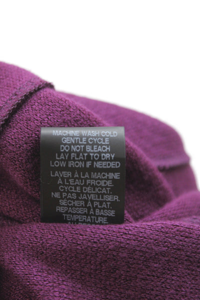 Pure Essence Women Cardigan Sweater Purple Collared Longsleeve Rayon Size XL