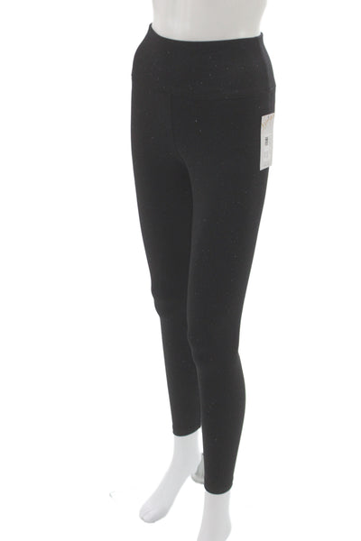 Sympli Women Ankle Leggings Black Sparkle Flecked Size 4