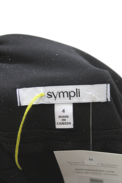 Sympli Women Ankle Leggings Black Sparkle Flecked Size 4