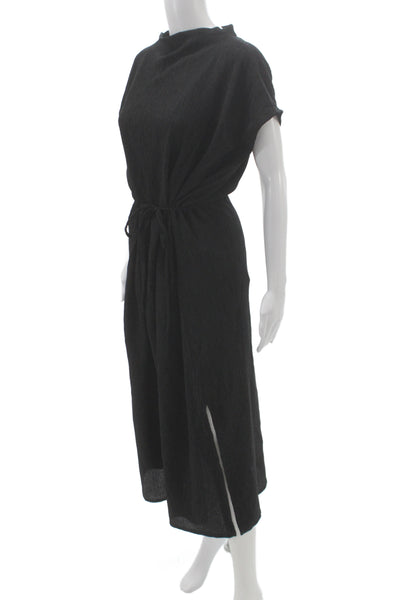 Eileen Fisher Women Shift Dress Black Cowl Neck Knee Length Size XL
