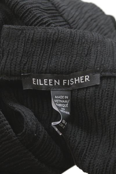 Eileen Fisher Women Shift Dress Black Cowl Neck Knee Length Size XL