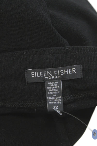 Eileen Fisher Womens Ankle Pants Black Viscose Nylon Spandex Size 1X