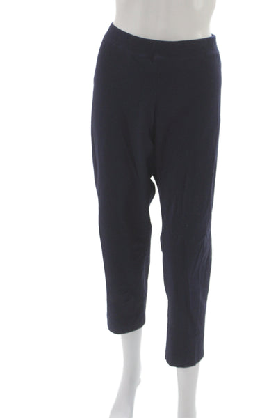Eileen Fisher Women Ankle Pants Blue Pull On Viscose Casual Size XL