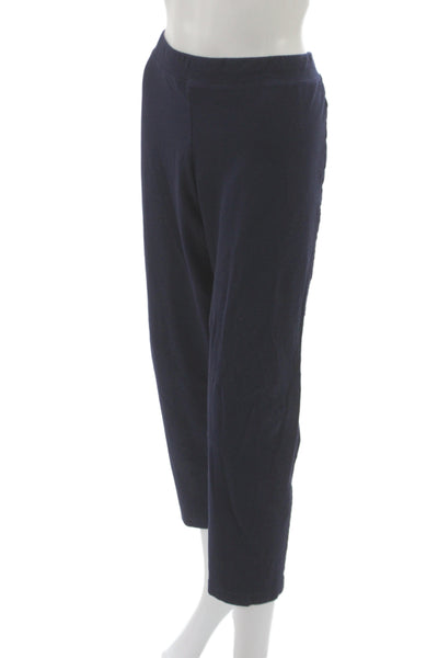 Eileen Fisher Women Ankle Pants Blue Pull On Viscose Casual Size XL