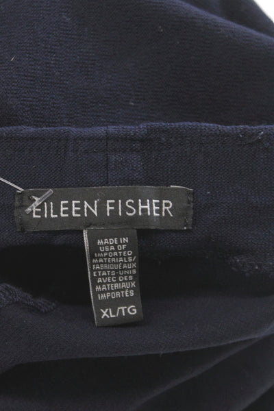 Eileen Fisher Women Ankle Pants Blue Pull On Viscose Casual Size XL
