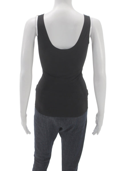 Eby Women Basic Black V-Neck Sleeveless Tank Pullover Size S