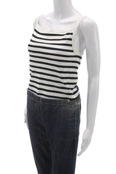 La Ligne Womens Black Striped Cotton Square Neck Camisole Nautical Size S