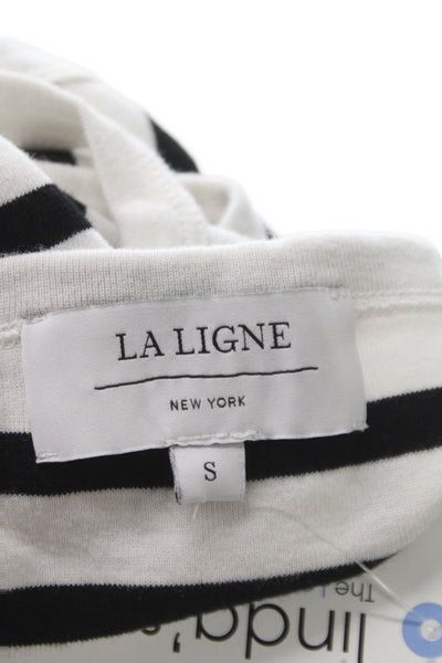 La Ligne Womens Black Striped Cotton Square Neck Camisole Nautical Size S