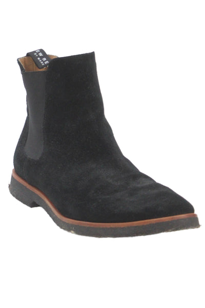 New Republic Mens Suede Stretch Inset Ankle Boots Black Size 10.5